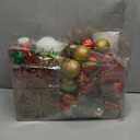 Alupssuc 100 Pcs Christmas Ball Ornaments Set, Santa Claus and Snowman Christmas Tree Decoration Baubles for Indoor Outdoor Holiday Wedding Party Decoration Tree with Hanging Rope, Red & Green & Gold