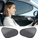 2-Pack Car Window Shades, Foldable Static Cling Car Shades for Side Windows