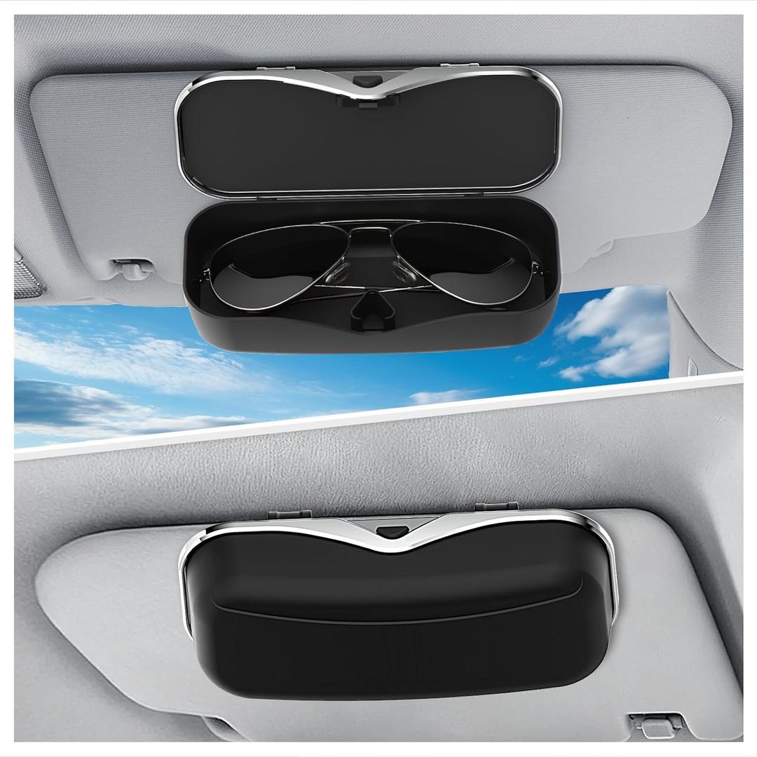 Sunglass Holder for Car Visor Clip, Vehicle Visor Accessories Sunglass Holder, Visor Accessories Sunglasses Holder for Car and Truck to Place Sunglass (Black)