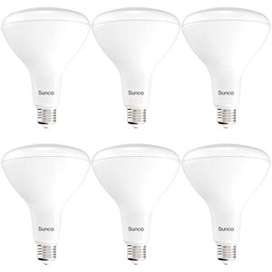 Sunco 6 Pack BR40 LED Light Bulbs, Indoor Flood Lights, Recessed Can Light Bulb, 1400 LM, 17W (100W Equivalent), 4000K Cool White, Dimmable, E26 Base, for Home, Bedroom, Kitchen UL.