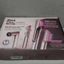 Shark FlexFusion Hair Straightener & Powerful Hair Dryer with Fusion Hair Brush, Ceramic Air Styler with Auto-Wrap Curlers & Concentrator, Ceramic Plates, Cosmic Blush HD641S