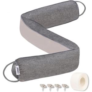 TORRAMI 36" Door Draft Stopper for Bottom of Doors, Seal Blocks Hot Air, Noise, Bugs, Keeps Cold AC in, Easy Install Gap Filler Draft Stoppers, Gray