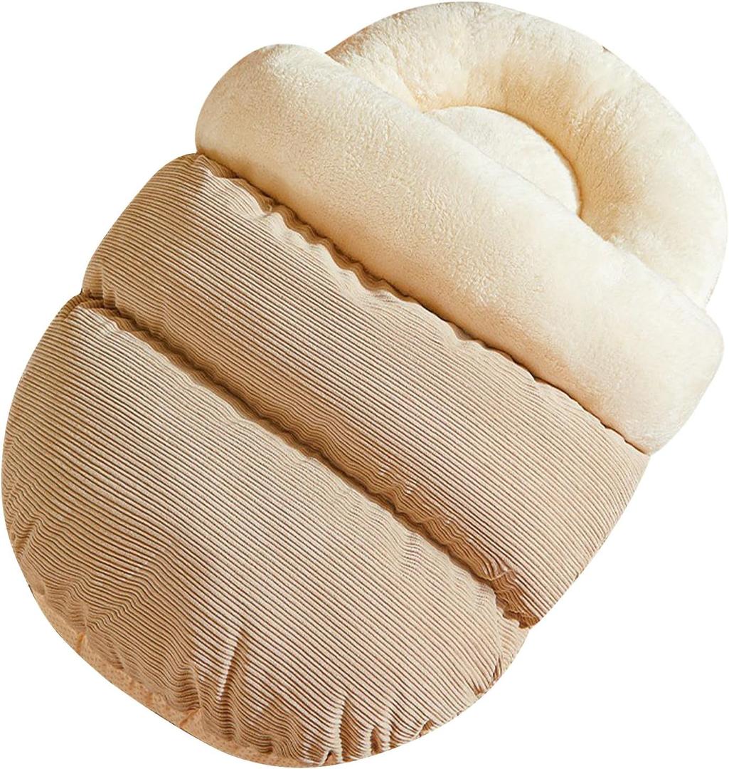 pawstrip Cat Cave Bed Self Warming Dog Bed Washable Kitten Nest Cozy Puppy Sleepling Cushion Plush Pet House for Indoor Cats Soft Dog Bed with Cover Cave (Coffee)