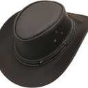 Australian Leather Cowboy Hat Bush Aussie Style Summer Western Outback Black and Brown Cowgirl Christmas Hat