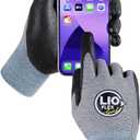 Safety Work Gloves with Touchscreen Fingers, 1 Pair Thin & Lightweight Working Gloves, Ideal for Warehouse Workers, Delivery Drivers, Nitrile Foam Coated Grip Gloves for Women and Men (Gray, M)