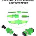 SC to SC Fiber Optic Internet Cable OS2, Armored (Angled Physical Contact) Single Mode Fiber Patch Cable with 2 Couplers, OS1 Compatible for Data Centers, LSZH White - 10M(32.8FT)