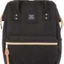 Himawari Travel School Backpack with USB Charging Port 15.6 Inch Doctor Work Bag for Women&Men College Students(124#04#Black, Regular)