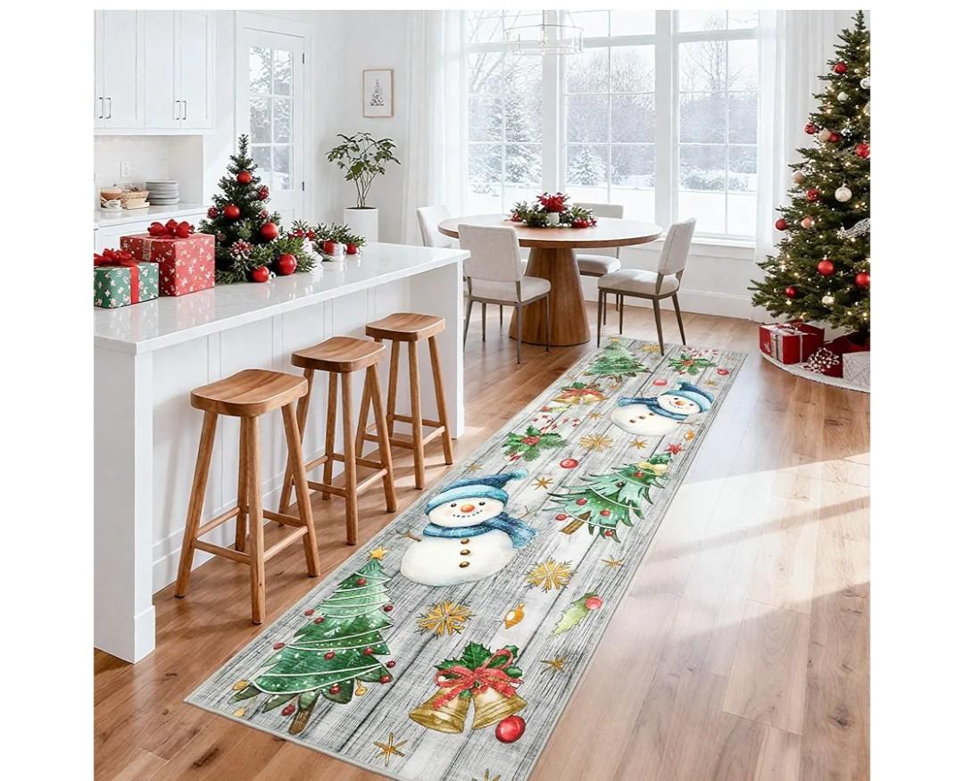 GarveeHome Christmas Runner Rug 2x8 Washable Kitchen Runner Non Slip Bath Rugs Low Pile Entryway Rug Xmas Tree & Snowman Foldable Stain Resistant Carpet for Bedside Hallway Entry Laundry 2'x8' Grey
Amazon's Choice