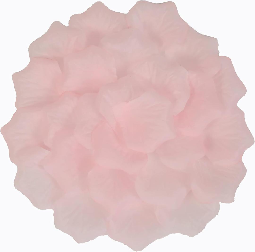 ATFL 0.9LB Baby Pink Flower Petals, 5000 Pcs Blush Pink Silk Rose Petals, 2.3''Fake Flower Petals,Pale Pink Rose Petals for Romantic Night for Her Set(Light Pink)