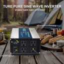 WZRELB 1800W Pure Sine Wave Inverter 12V DC to 110V 120V AC Power Converter with LED Display, Remote Controller, Off-Grid Power Inverter 3600W Surge with 4 AC Outlets,for Home, RV, Truck, Camping