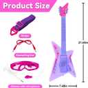 Guitar and Microphone Play Set with Glasses,Music Toys with Music&Light,Kids Karaoke Machine,Music Instruments for Toddlers,Girls,Perschool Educational Toys Gift for Children