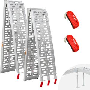 ATV Loading Ramps with Support Legs for Pickup Truck, 7.5FT Aluminum Folding Ramps, Upgraded Ramps for Motorcycle, Snow Blower, Dirt Bike, Lawnmowers / 2200lbs Max Load / 2Pcs, Silvery