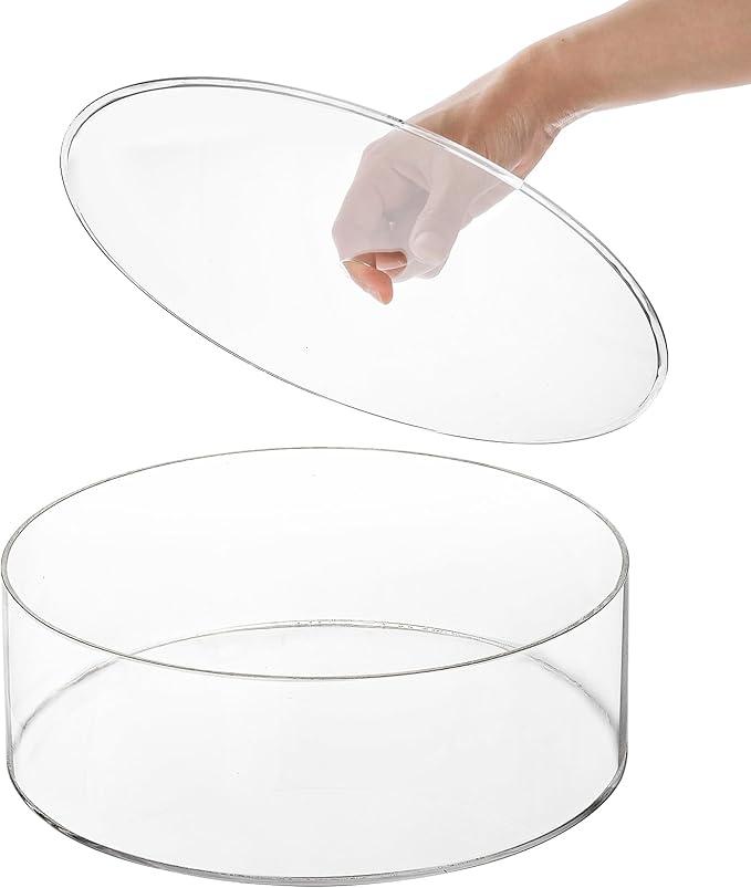Jucoan Set of 2 Clear Acrylic Fillable Cake Stand, Cake Tier Display Stand Cupcake Stand, 12 Inch & 8 Inch Round Cylinder Display Riser for Wedding Birthday Baby Shower Easter Party Centerpieces
