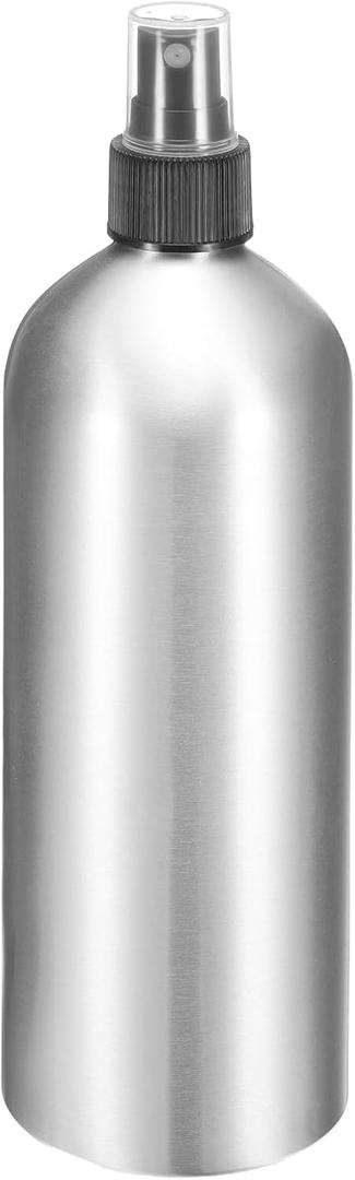 HARFINGTON Aluminum Fine Mist Spray Bottles 500ml/16oz Metal Small Liquid Alcohol Refillable Travel Container with Black Plastic Nozzle Cap for Perfume Skincare Cosmetic Storage Bottle