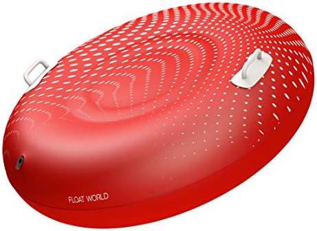 Float World Snow Tube - Large 48" Heavy Duty Inflatable Sled for Adults and Kids - Thick Non-Popping Snow Tubing Winter Toy for Sledding (Red)