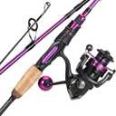 Sougayilang Spinning Combo, Medium Heavy Fishing Pole and 2000 Spinning Reel Set, Fishing Rod and Reel Commbo for Bass Fishing Tackle (Purple)