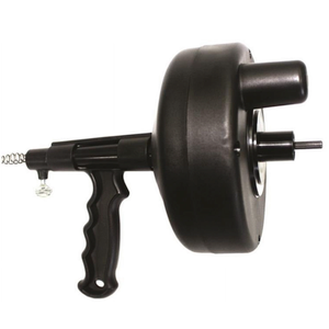 ProSource 2589943 Drum Auger, 1/4 in Dia x 15 ft L High Carbon Steel Spring Cable, Black
