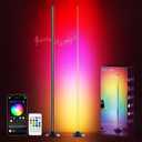 Led Corner Floor Lamp USB Powered IC+RGBW Color Changing, App & Remote Control Led Lamp Music Sync, Timer, 64+ Music Modes Standing Lamps for Living Room Lamp Bedroom Gaming Room, 2 Pack