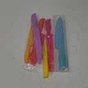 Farberware Resin Cutlery Set, 12 Piece, Pastel, Stick Resistant Blades, Ergonomic Grip ANDBalance, Blade Covers Included, Perfect for Back to College and First Kitchens (8")