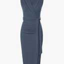 GRACE KARIN Women's Wear to Work Sleeveless Ruched Bodycon Office Pencil Midi Dresses with Belt Size 6