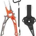 KastKing AlumaStream Finesse Fishing Tool Combo, 7.5 Aluminum Saltwater Fishing Pliers, Crossover Pliers, Wacky & Neko Rig Plier with O-Ring Storage, Fishing Tool Combo, Fishing Gifts for Men