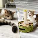 Cat Nail File Enrichment Box with Scratching Post, Sandpaper Scratcher Base, Interactive Cat Scratch Puzzle Box with Rotating Teaser & Bell Balls for Indoor Cats