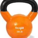 Yes4All Kettlebells Rubber Base, Kettlebell Set for Women, Strength Training Kettlebells Weights  (E. 20LB - Orange)