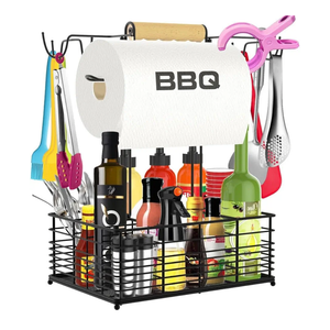 Grill Caddy, BBQ Caddy for Outdoor Grill, Camping Essentials, Camping Accessories, Outdoor Kitchen BBQ Grill Accessories for Camper, Tailgate Essentials, Grilling Gifts for Men