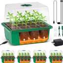 YAUNGEL 4 Pack Seed Starter Tray with Self-Heating, Seed Starter Kit with High Humidity Control Domes, Seedling Starter Trays for Indoor Gardening Plant, Green