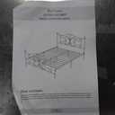 Queen Size Bed Frame，Metal Platform Bed with Headboard, Butterfly Pattern Design Headboard & Footboard, Strong Metal Slat Support, Easy Assemble, No Box Spring Needed, Noise-Free, White