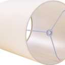 Wellmet CreamWhite 6"x 6"x10" Lampshade, No Assembly Required, Classic Modern Lamp Shade for Table Lamp, Bedside Lamp, Floor Lamp, Fabric Drum Lampshade, Spider Fitter