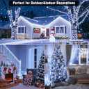 100ft White Christmas Lights Outdoor 300 LED String Lights Indoor Clear Wire Waterproof, 8 Modes Connectable Twinkle Fairy String Lights Plug in for Outside Room Bedroom Party Wedding Decorations