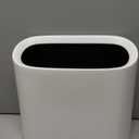 SUBEKYU 2.3 Gal Trash Can for Bathroom,Small Office Garbage Can for Kitchen,Slim Rectangular Waste Bin,Plastic,White