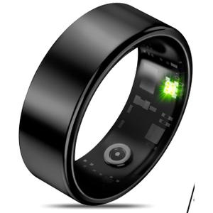 Smart Health Ring for Women Men, Slim Scratch & Fingerprint Resistant Design,Efficient Chip Fitness Tracker, Monitors Heart, Blood Oxygen & Pressure, Sleep, Steps, Waterproof, Sizing Kit