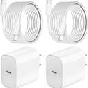 Charger For iPhone 16 15 Fast Charger, 20W USB C Fast Charging Block with 10FT Long USB C Charging Cable Cord for iPhone 16/16 Pro/16 Pro Max/15 Pro/15 Plus,iPad 12.9/11/10.9/iPad Air 5 4/iPad MINI 6 (White)