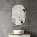Bathroom Mirror for Wall, 30''x20'', Gold Oval Mirror for Bedroom Entryway Bathroom, Metal Framed Vanity Mirror(30''x20'',Gold)