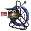 Sewer Camera w/DVR Function, 4.3" HD 1080P Screen Pipeline Inspection Camera, IP68 Waterproof Pipe Plumbing Snake Cam with 32GB Card, for Sewer Line, Home, Duct Drain Pipe Plumbing (30M/100FT)