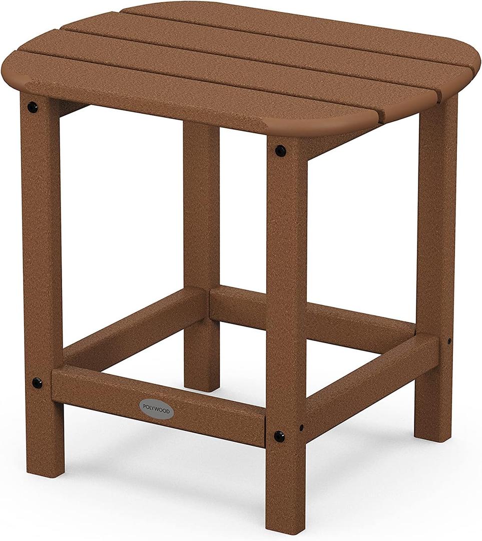 POLYWOOD SBT18TE South Beach 18" Outdoor Side Table, Teak