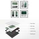 4 Piece Framed Modern Green and White Wall Art, Abstract Minimalist Canvas Artwork Decor, Contemporary Line Pictures Prints Painting for Hallway Bathroom Bedroom Living Room 12x12 Inch