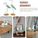 HEALLILY 2pcs Seagull Figurine Garden Bird Statue Seagull Decoration Birds Figurines Ornaments Indoor Outdoor Statues Yard Art Figurines for Patio Lawn House Green