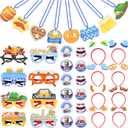 36 Pcs Oktoberfest Party Accessories Set,Funny Oktoberfest Fancy Dress Photo Booth Props, Party Glasses for Theme Bavarian Beer Festival Supplies