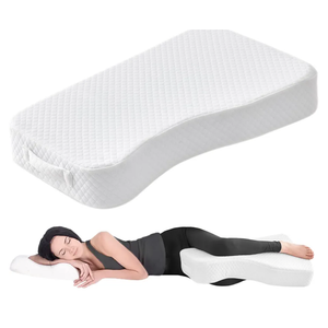Leg Pillow for Side Sleepers, Memory Foam Knee Pillow for Side Sleeping, Leg Elevation Pillow for Hip/Back/Sciatica Pain Relief Helps Spine Alignment -15"x25" (4 INCHES) (White, M)