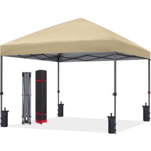 ABCCANOPY Pop Up Canopy - Outdoor Patio Portable Canopy Tent Heavy Duty for Backyard and Deck with 4 Sandbags(Beige, 8x8)