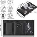 Kids Wallet for Boys Girls Teens Trifold, Canvas Toddler Wallet for Boys, Cute Zipper Wallets Youth with Coin Pocket and Card Holders, Novelty Wallets for Childrens Birthday Gifts (Camo grey02 suit)