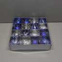 3.15" Christmas Ball Ornaments Set, 16pc Blue and Silver Xmas Tree Ornaments Decoration, Shatterproof Large Decorative Hanging Balls with Loop for Christmas Party Holiday Wreath Garland Home Decor