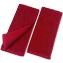 2-Piece Hand Towels for Bathroom in Red, Super Soft Decorative Hand Towel Set, Wavy Jacquard, Small Size 13x29 Inches