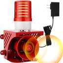 Industrial Siren Alarm Strobe Light, 120dB Loud Horn&Red Beacon Warning Light, Remotely Activate with Wi-Fi Socket (Sold Separately), AC110V Alarm for Emergency, Factory, Intruders, Animal Deterrent