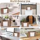 Sumnacon Folded Paper Towel Holder Wicker Countertop Paper Towels Dispenser for Bathroom Toilet Kitchen Restaurant, Farmhouse Woven Napkin Holder Organizer for Multifold C-Fold, Trifold Hand Towels