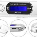 1PC USB 2.0 Digital MP3 Music Player Portable LCD Screen Support 32GB TF Card and FM Radio,Use 20 Hours,Silver