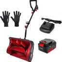 MZK Cordless Snow Shovel, 20V 13-Inch Battery Powered Snow Thrower, Battery Snow Blower with Directional Plate & Adjustable Front Handle(4.0Ah Li-ion Battery & Fast Charger Included)